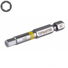 TOPMASTER Set 2 biti hexagonali H5, H6 mm, prindere hexagonala 1/4" lungime 50 mm